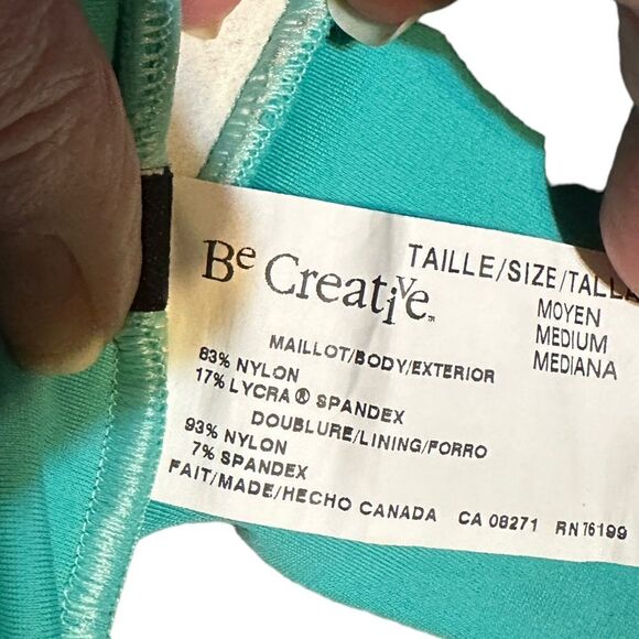 Vintage Be Creative Ruffled Bandeau Bikini Top Size Medium - Picture 6 of 7